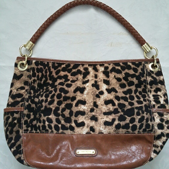 Anne Klein leopard print hobo shoulder bag Act Natural - Picture 1 of 3